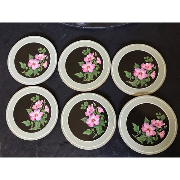 Vtg 1980's Pimpernel Set Of 6 Round Placemats & Coasters With One Trivet - Picture 5 of 10